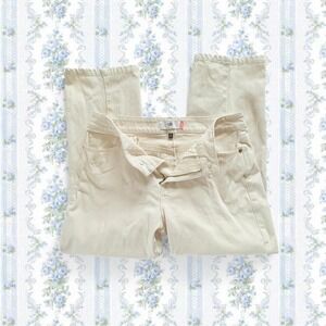 Cabi Women's Size 10 soho Cream Straight Leg Trousers